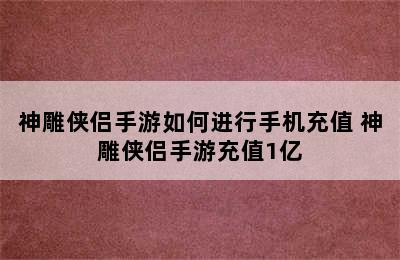 神雕侠侣手游如何进行手机充值 神雕侠侣手游充值1亿